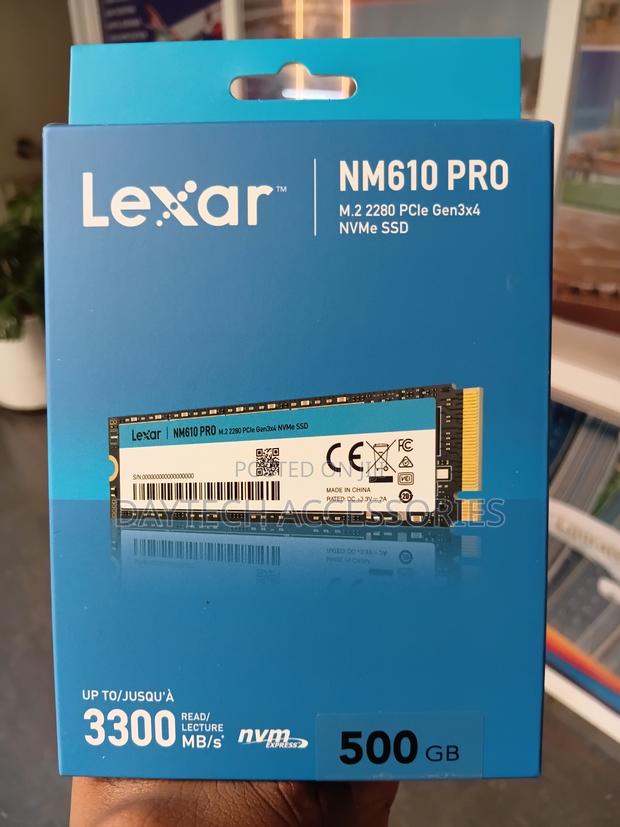 This Is a Lexar Nm610 Pro 500gb Nvme SSD - Black - thumbnail 2