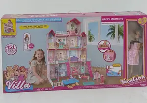 451-Piece Villa Doll House Play Set With Fashion Doll