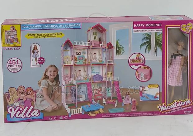 451-Piece Villa Doll House Play Set With Fashion Doll