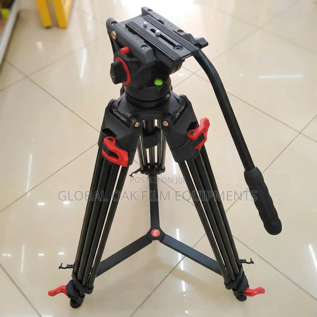 Coman Professional Video Tripod Fluid Head + Pan Handle Qr Plate