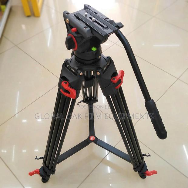 Coman Professional Video Tripod Fluid Head + Pan Handle Qr Plate
