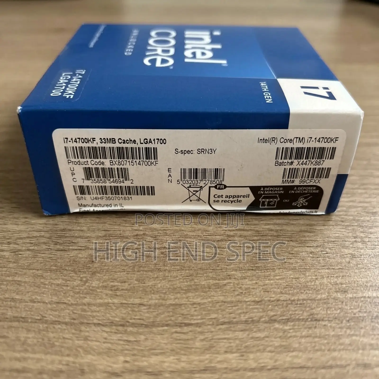 Intel Core I7 14700kf 20 Core Cpu Lga1700 Raptor Lake Processor