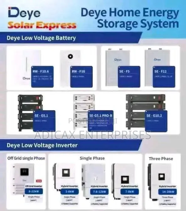 Deye Solar Hybrid Inverter's and Batteries