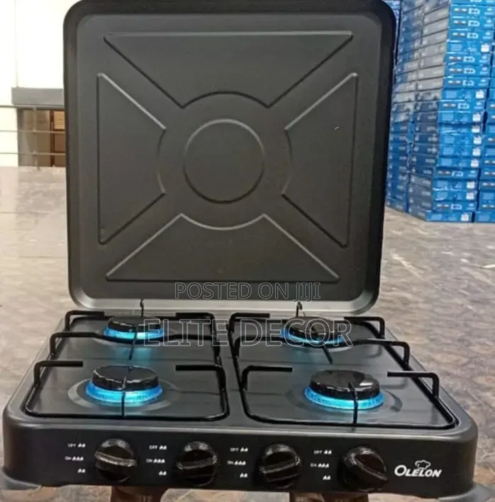 Olelon 4 Burner Gas Stove Cooker With Cover Lid