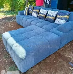 Blue L-Shaped Bubble Sofa (5-Seater)
