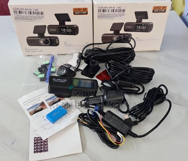Uhd Wifi Dash Cam Car DVR + 1080p Rear Camera + GPS + 128gb Card