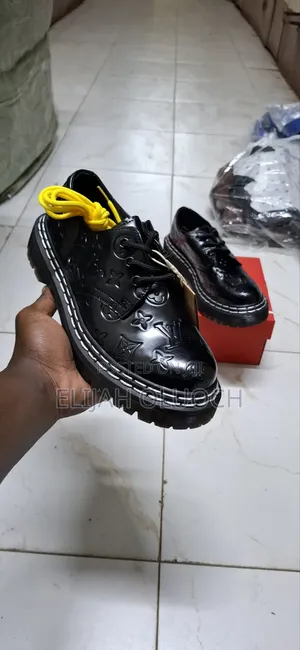 Black Partent Louis Vuitton X Dr Martens Low Cut Leather Shoes