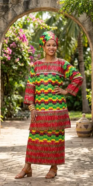 Vibrant African Print Two-Piece Set