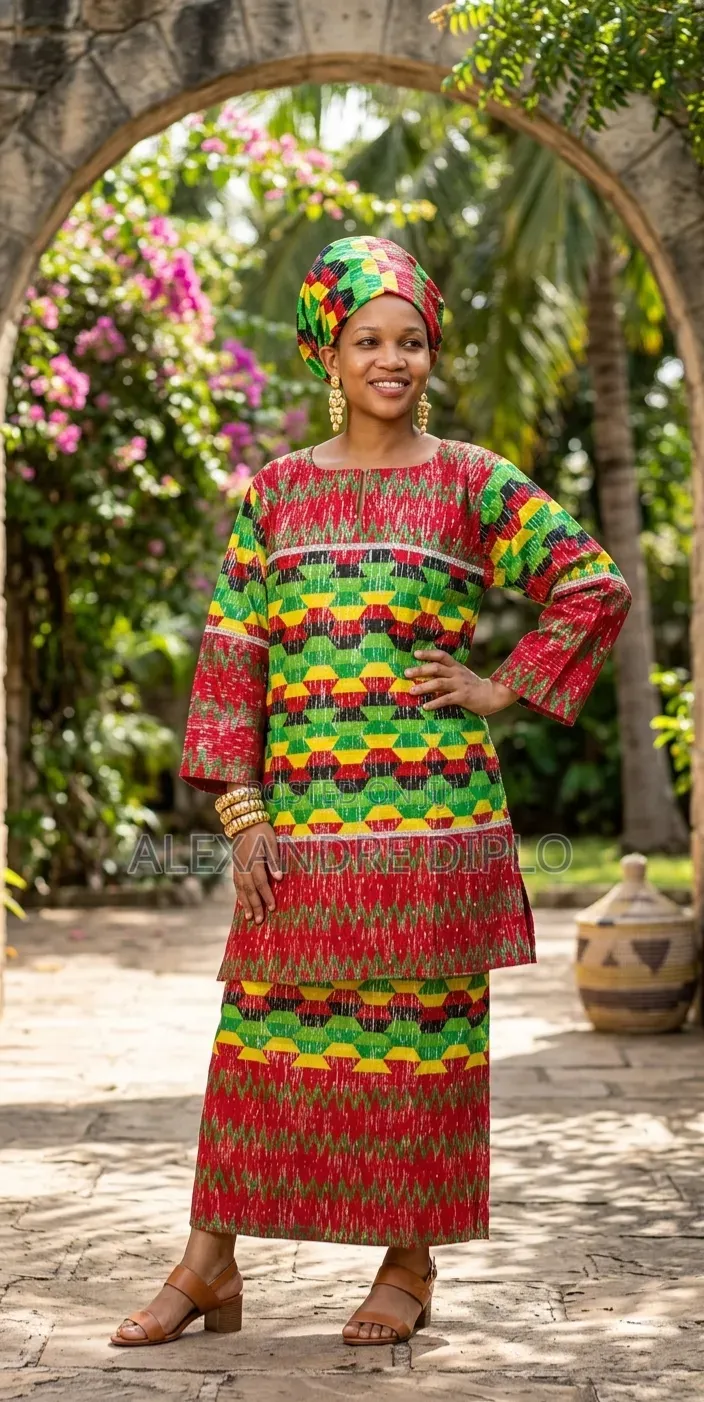Vibrant African Print Two-Piece Set
