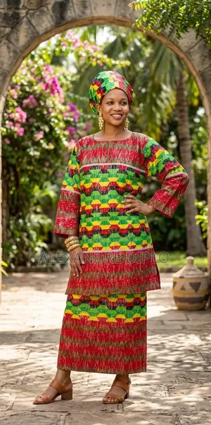 Vibrant African Print Two-Piece Set