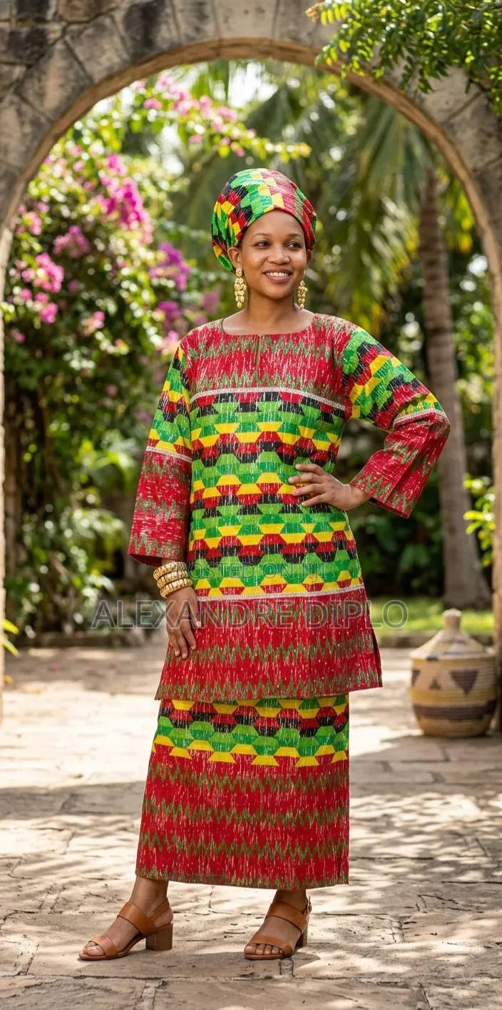 Vibrant African Print Two-Piece Set