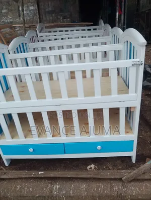 Wooden Beby Cot With Two Levels Different Colors Is Available