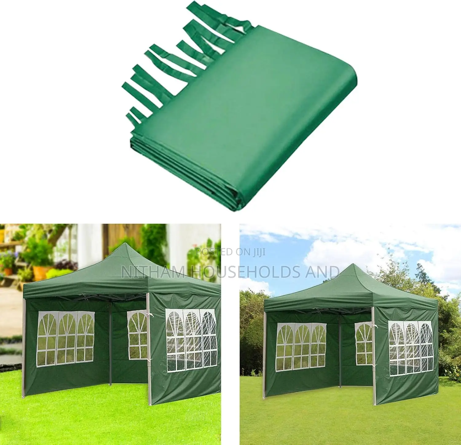3m by 3m Pop Up Gazebo Canopy Tent With 3 Window Side Walls