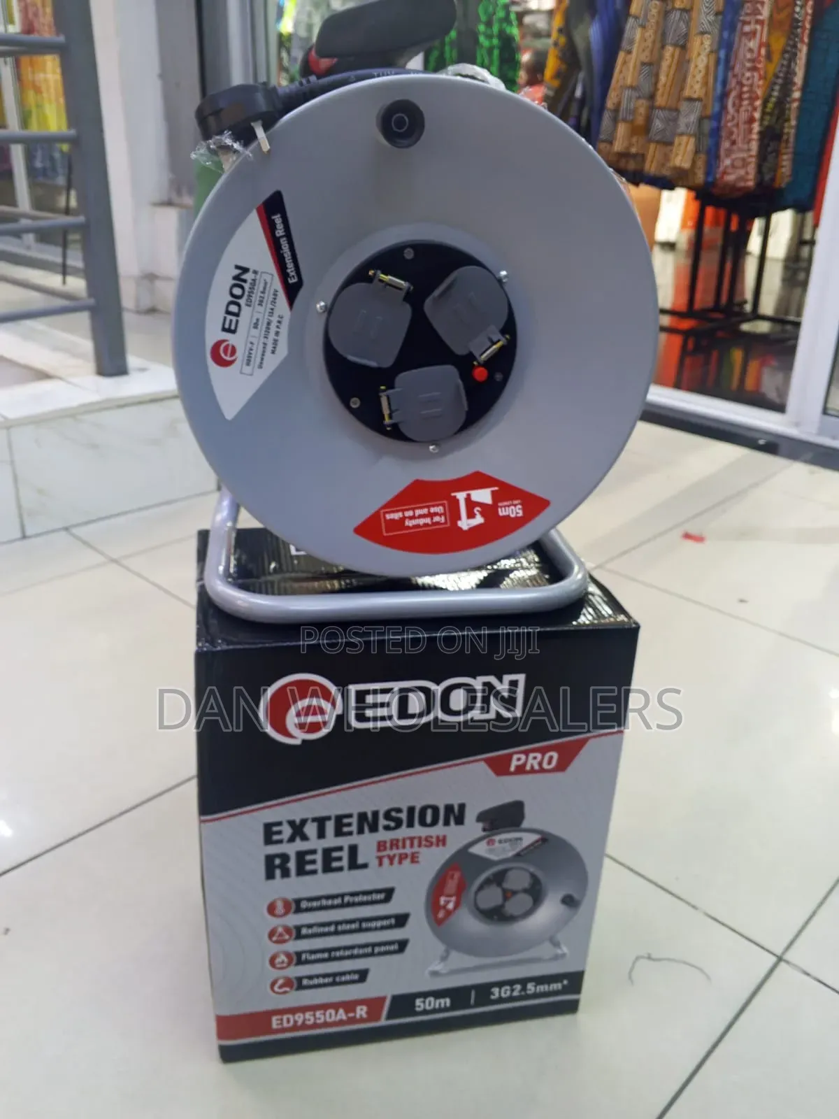 Edon Pro 2.5mm Extension Reel 50m Industrial Power Reel