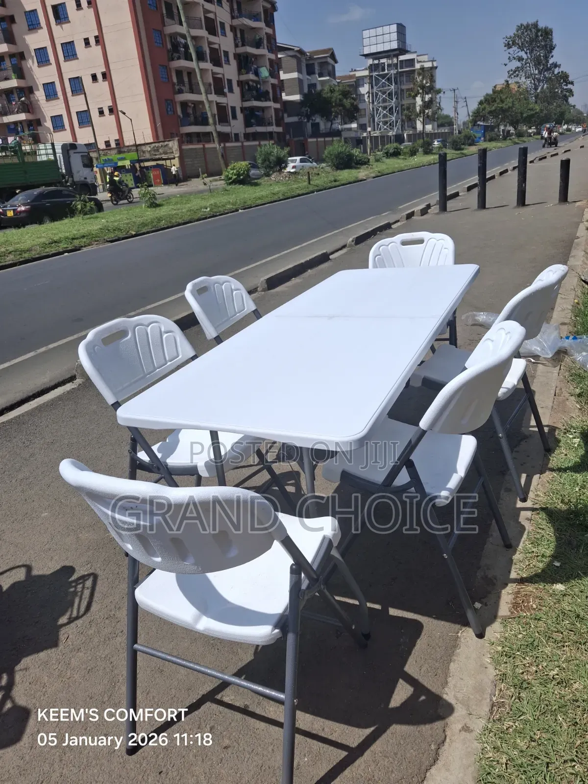 6 Seater Portable Folding Table With Chair