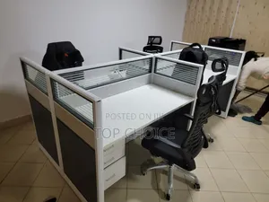 Executive Office Table Set 4- Way Workstations and Chairs