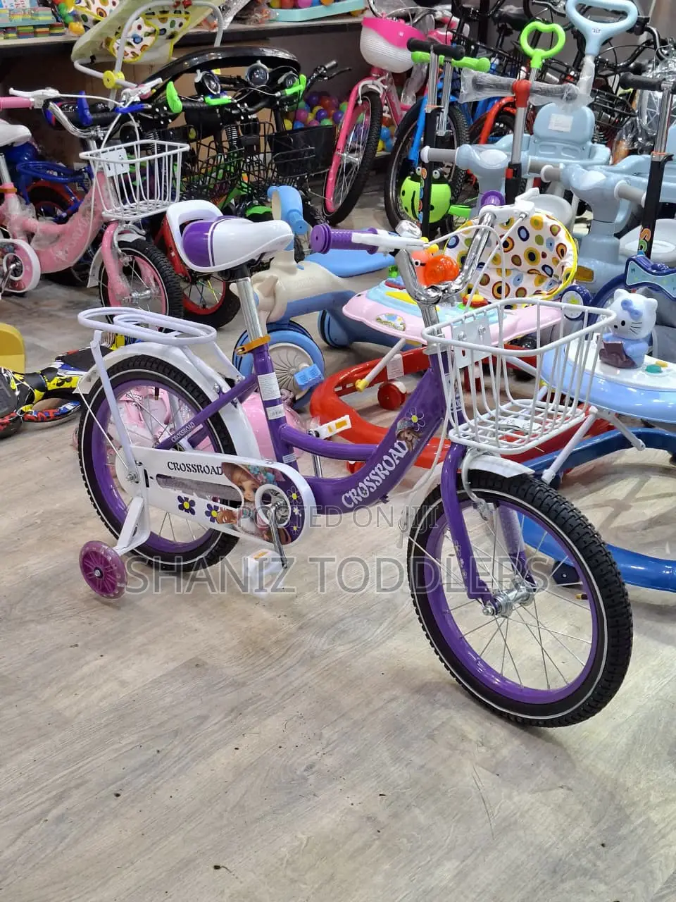 Kids Bicycle for Girls (Pink/Purple) With Basket Training Wheels