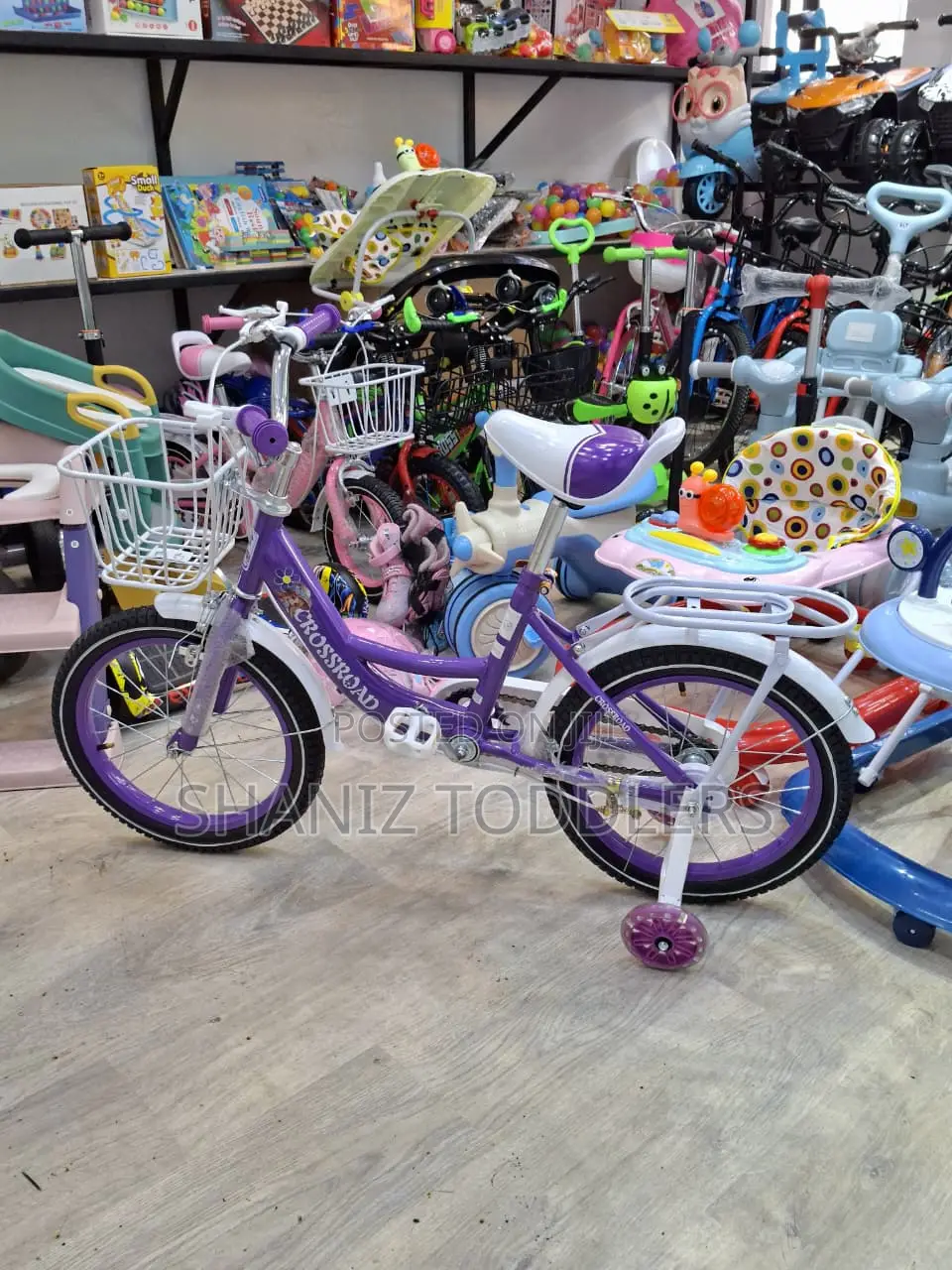 Kids Bicycle for Girls (Pink/Purple) With Basket Training Wheels