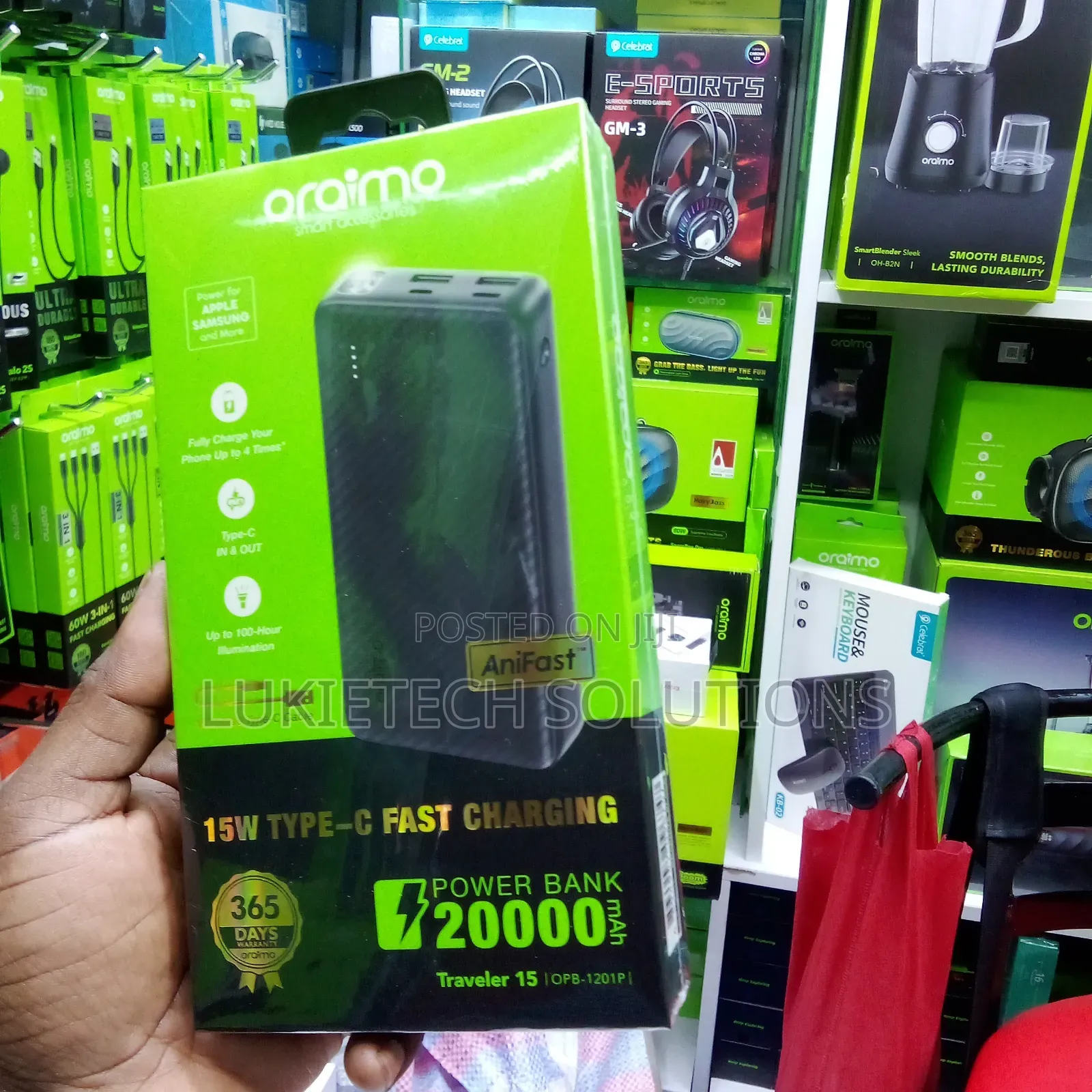 Powerbank 20000mah Bright Torch Free Type C Cable