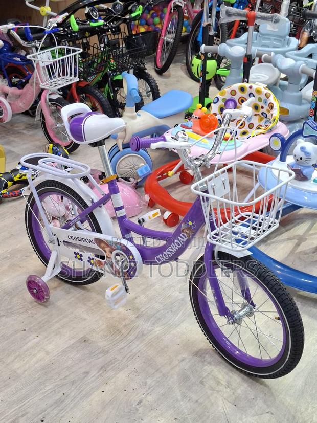 Kids Bicycle Girls Pink/Purple With Training Wheels