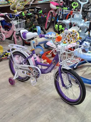 Kids Bicycle Girls Pink/Purple With Training Wheels