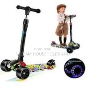 E 3-Wheeled Graffiti Kick Scooters for Kids