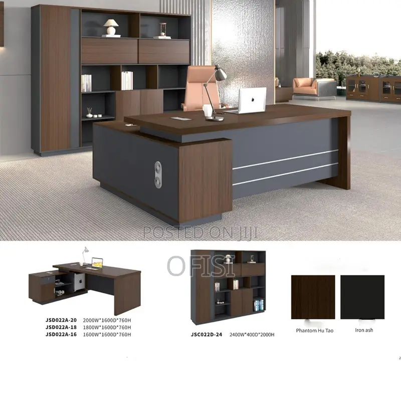 Office Desk; Modern 1.6m Solid Wood Executive Office Desk