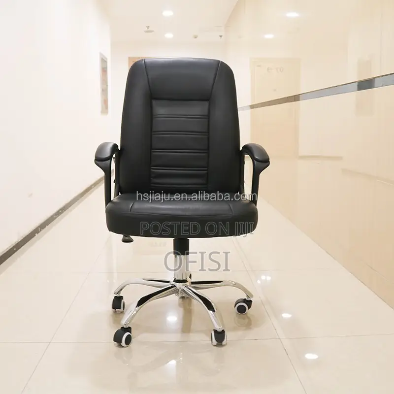 Office Chair; Mid Back Leather Swivel Office Chair