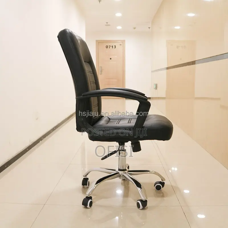 Office Chair; Mid Back Leather Swivel Office Chair