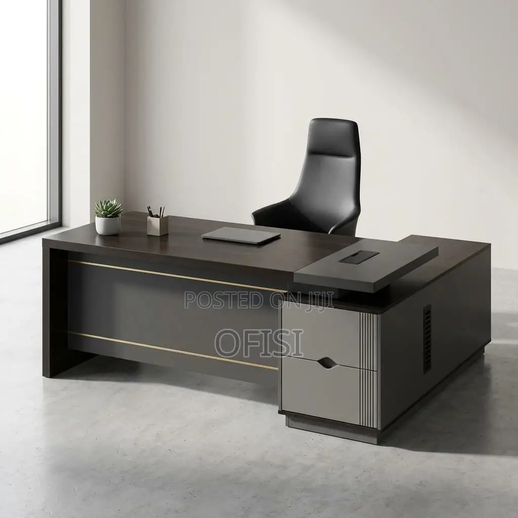 Office Desk; L-Shaped Executive 1.8 Meter Office Table With Drawers
