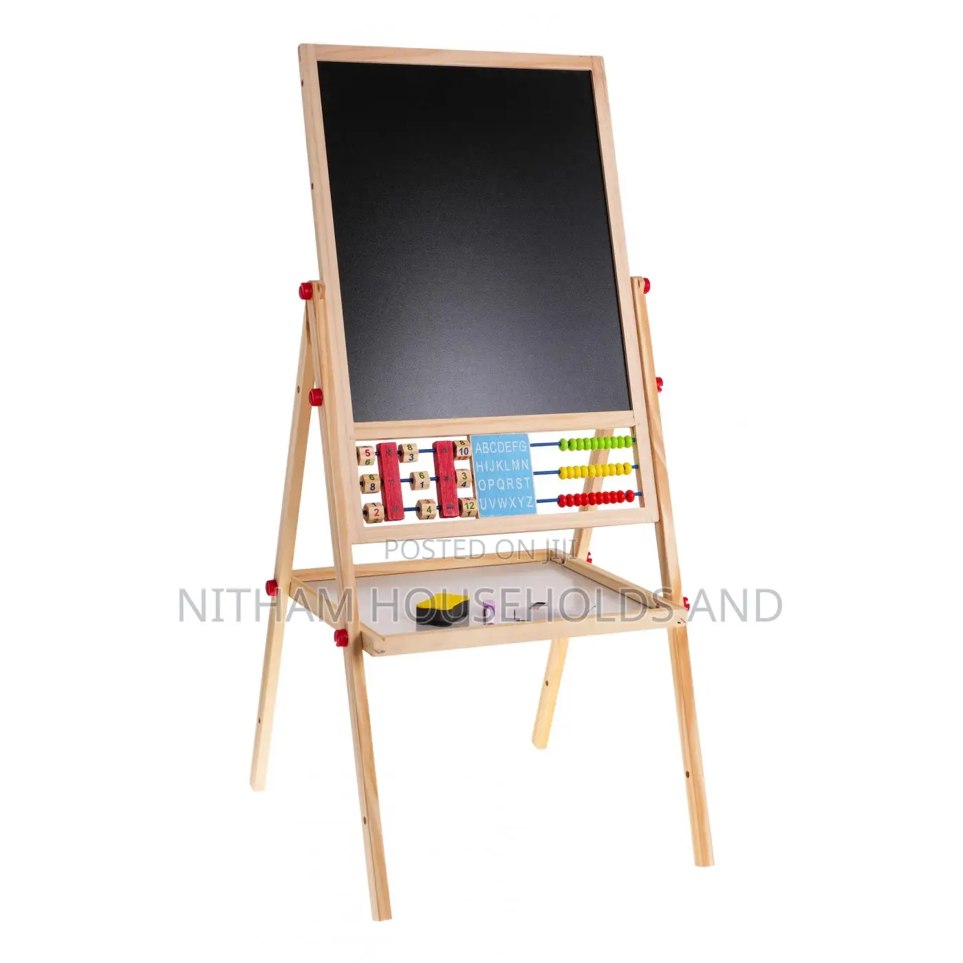 Wooden Educational Blackboard Double Sided Revolving Drawing Board