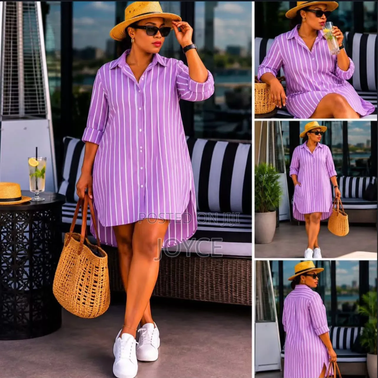 Linen High-Low Shirt Dress
