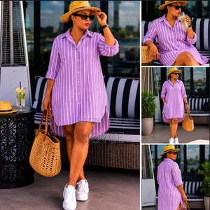 Linen High-Low Shirt Dress