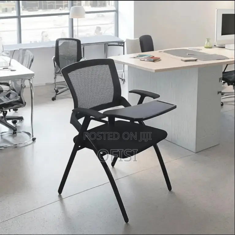 Office Chair; Foldable Office Study Chair With Writing Pad