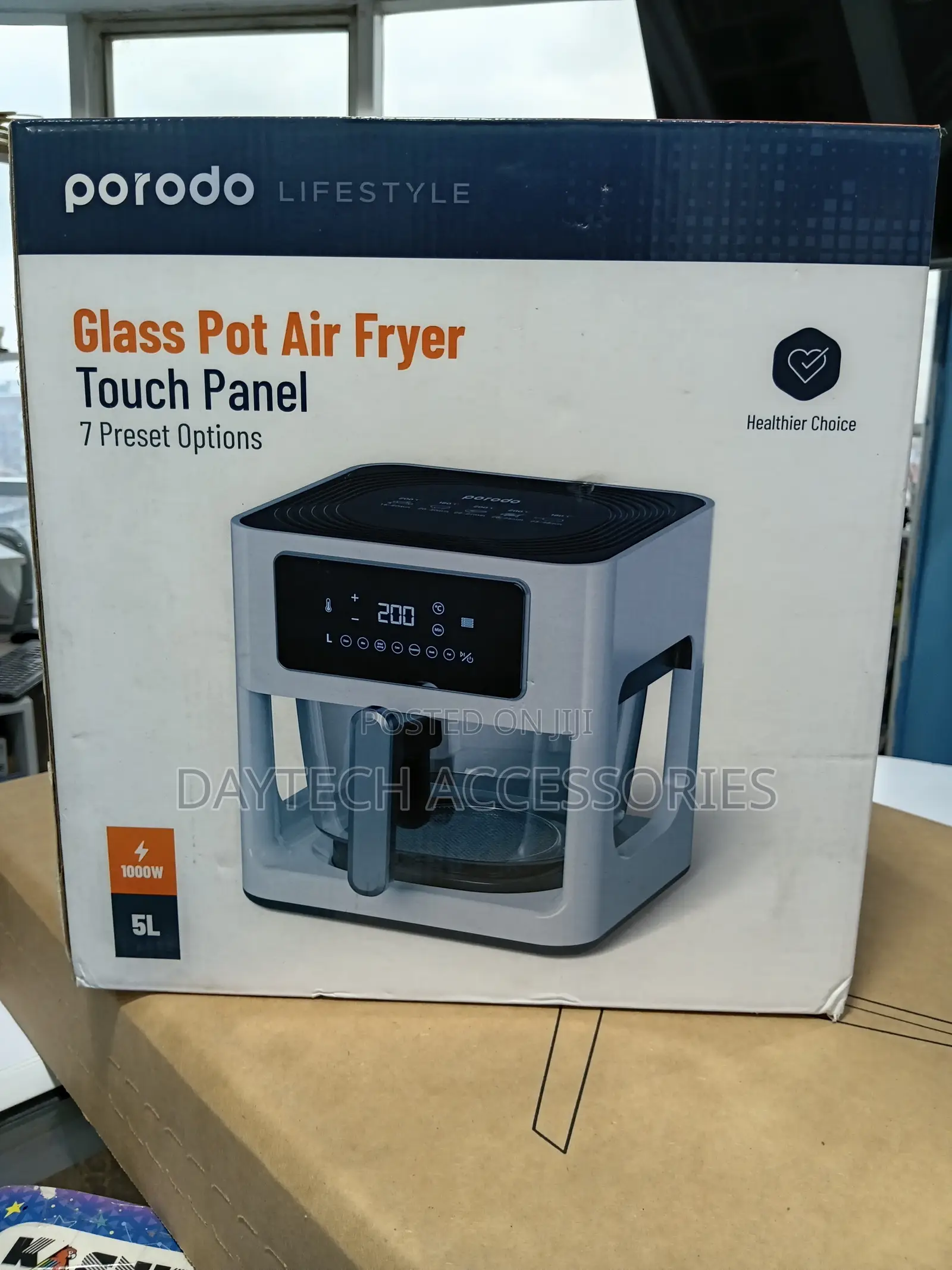 Porodo Lifestyle Glass Pot Air Fryer.