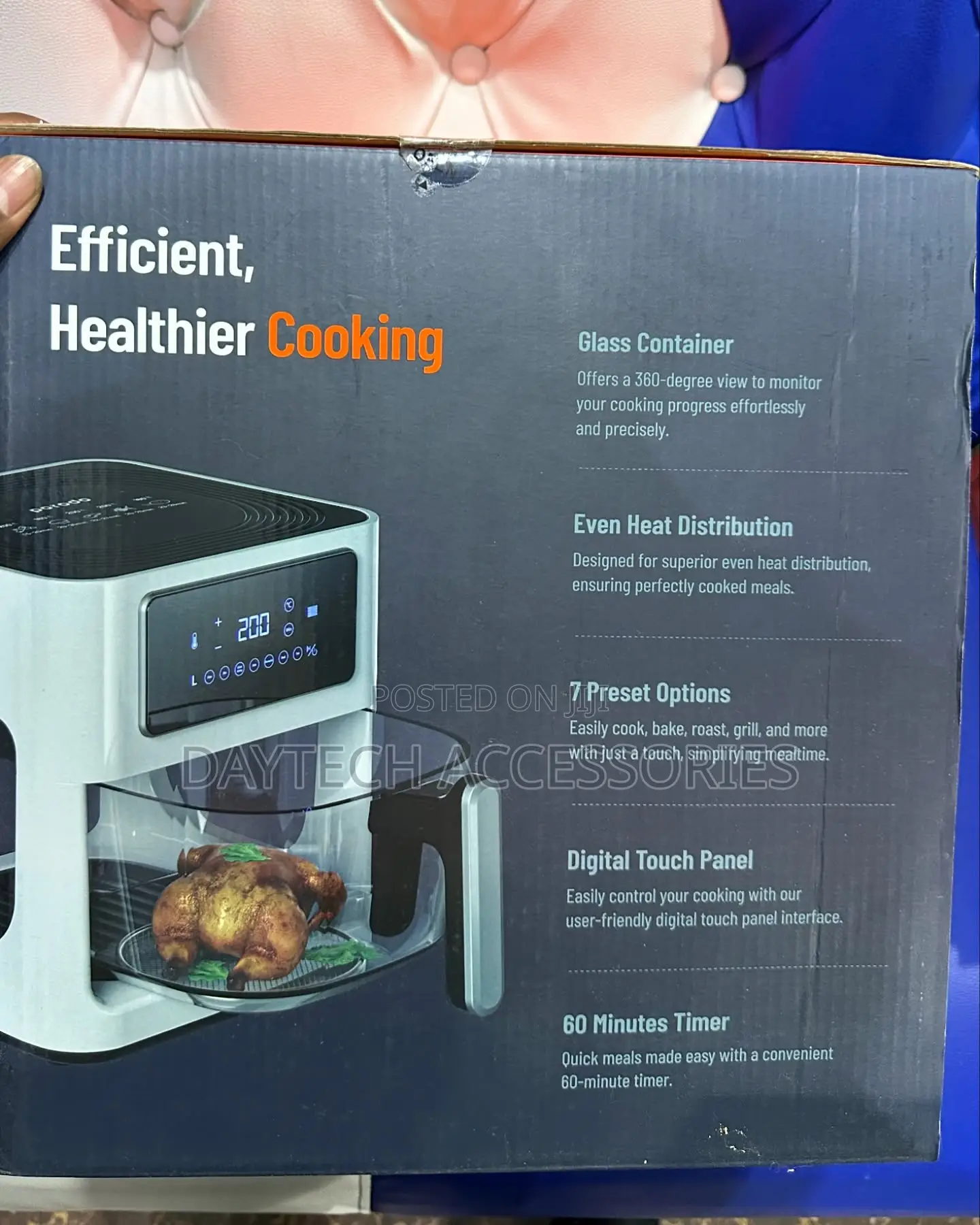 Porodo Air Fryer 5l Looking Through Basket Air Circulation
