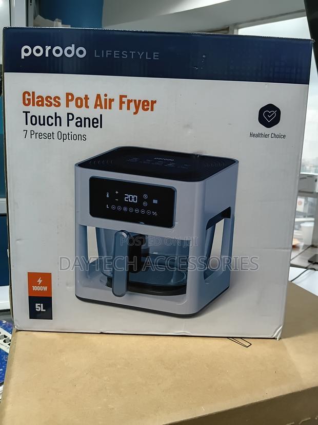 Porodo Lifestyle 5l Glass Pot Air Fryer – White