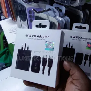 Samsung Charger 45 Watts 45 Pd Adapter Usb-C to Usb-C Cable(5a)