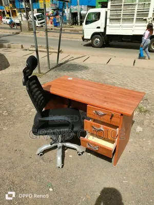 Executive Office Desk + Headrest Chair