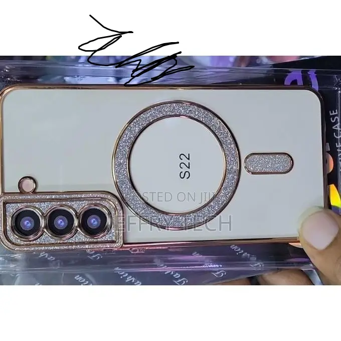 Glitter Magnetic Magsafe Stand Phone Case for Samsung S22