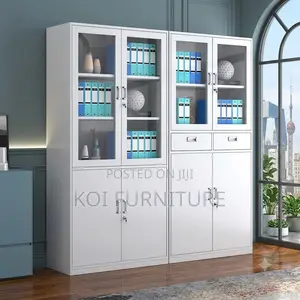 Office Cabinet; Two Doors Steel Gray Office Storage Cabinets