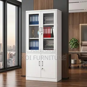 Office Cabinet; Two Doors Steel Gray Office Storage Cabinets