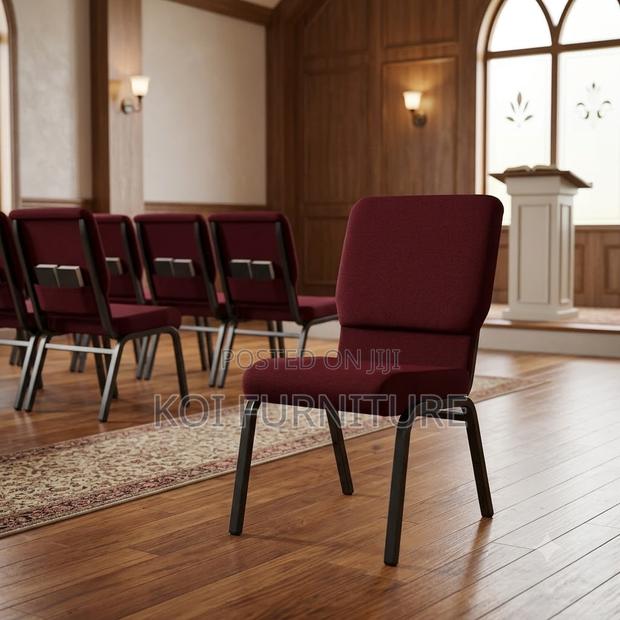 Office Chairs; Armless Red Conferences Church Services Chairs - thumbnail 3