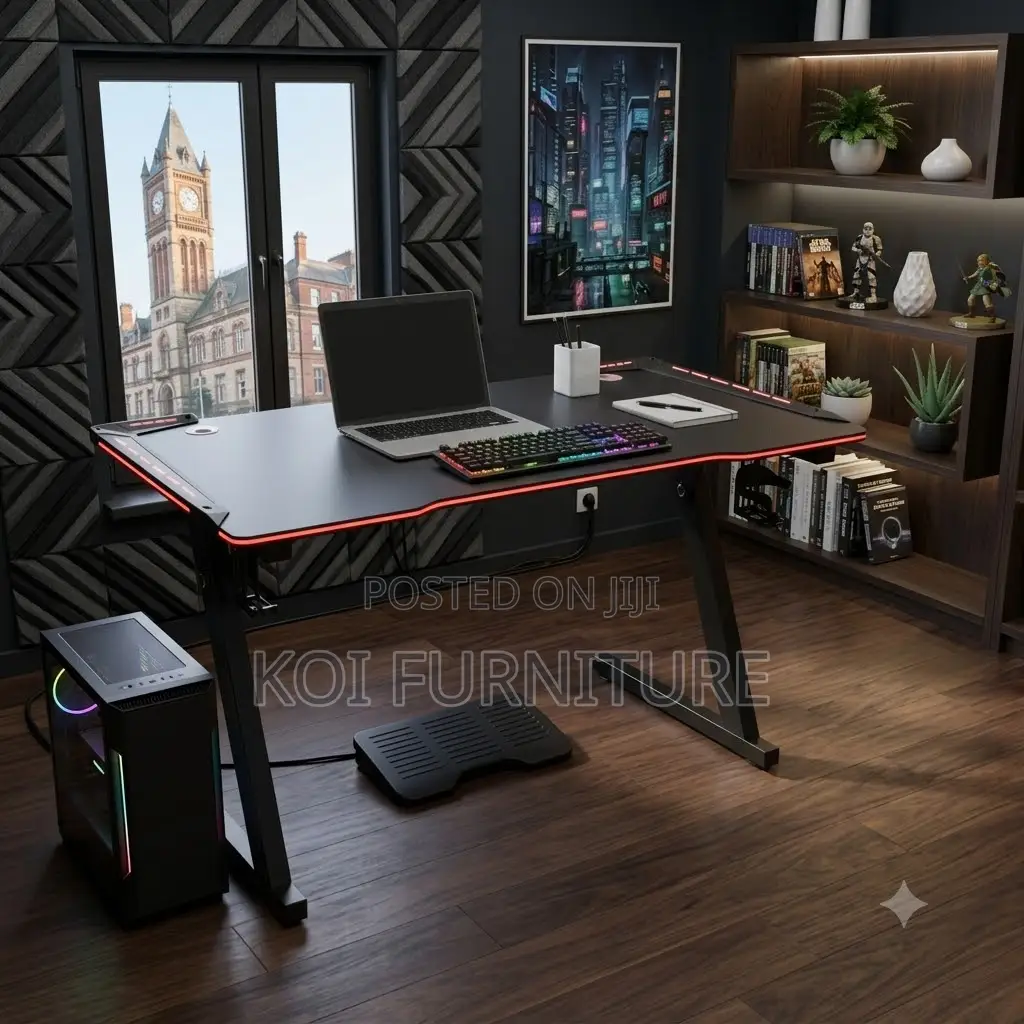 Office Desk; Home Office Gaming Desks With Led Lightings
