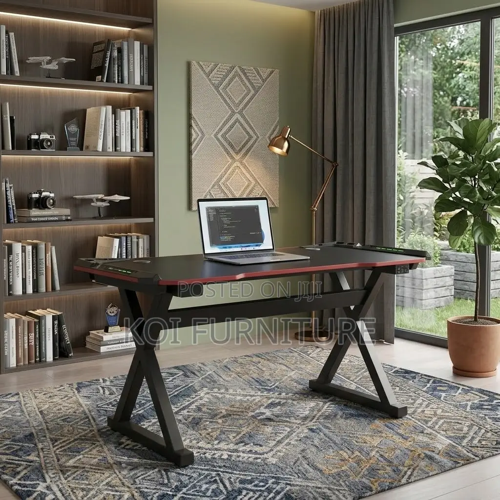 Office Desk; Home Office Gaming Desks With Led Lightings