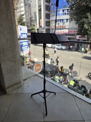 Wheeled Laptop Stand, Foldable Portable With Phone Holding Device.