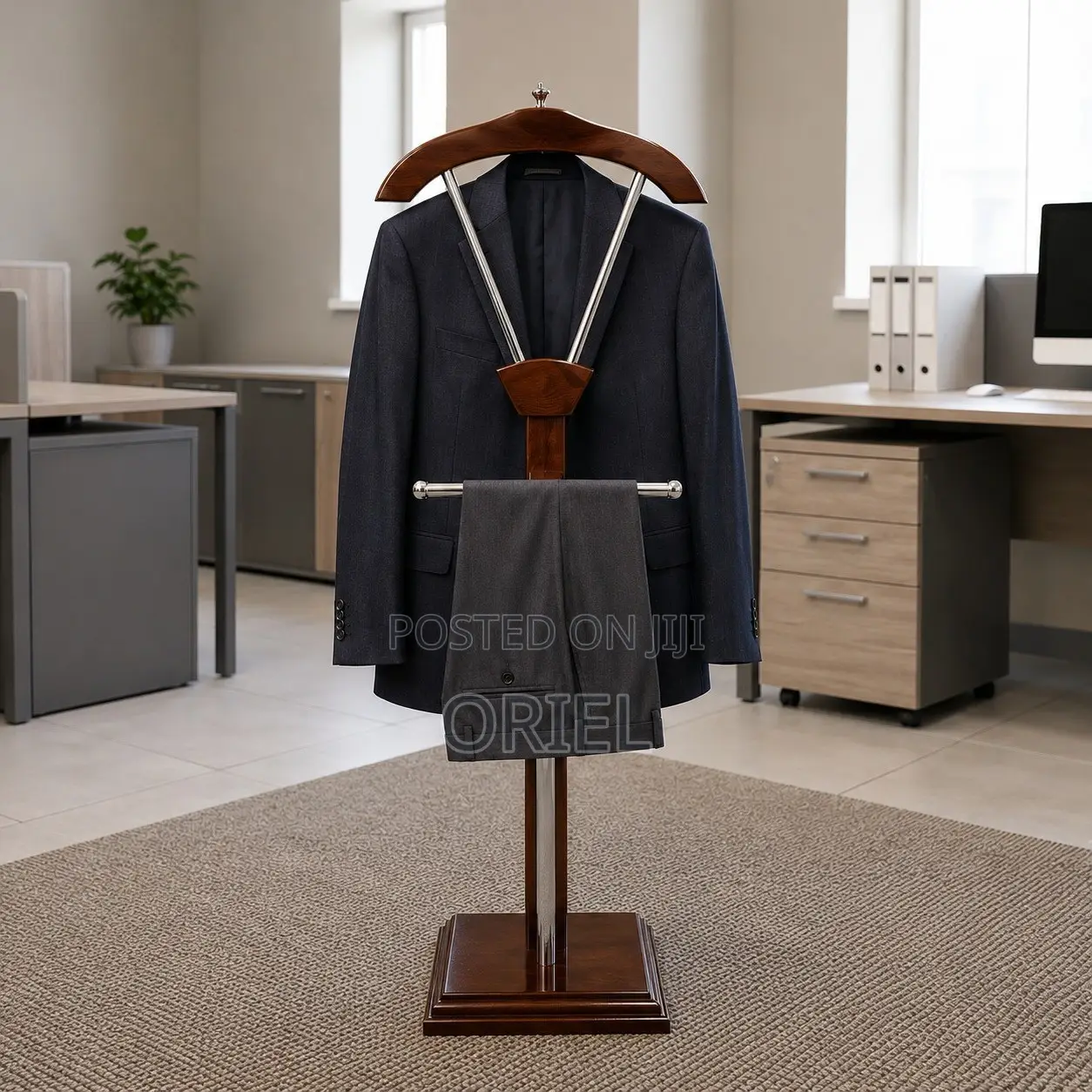 Office Coat Hanger : Executive Mahogany Office Coat Hanger Stand