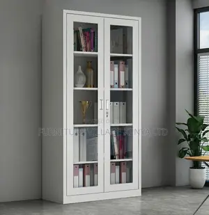 2-Door Glass Made Office Cabinet