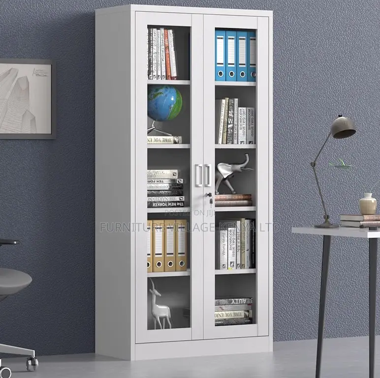 2-Door Glass Made Office Cabinet