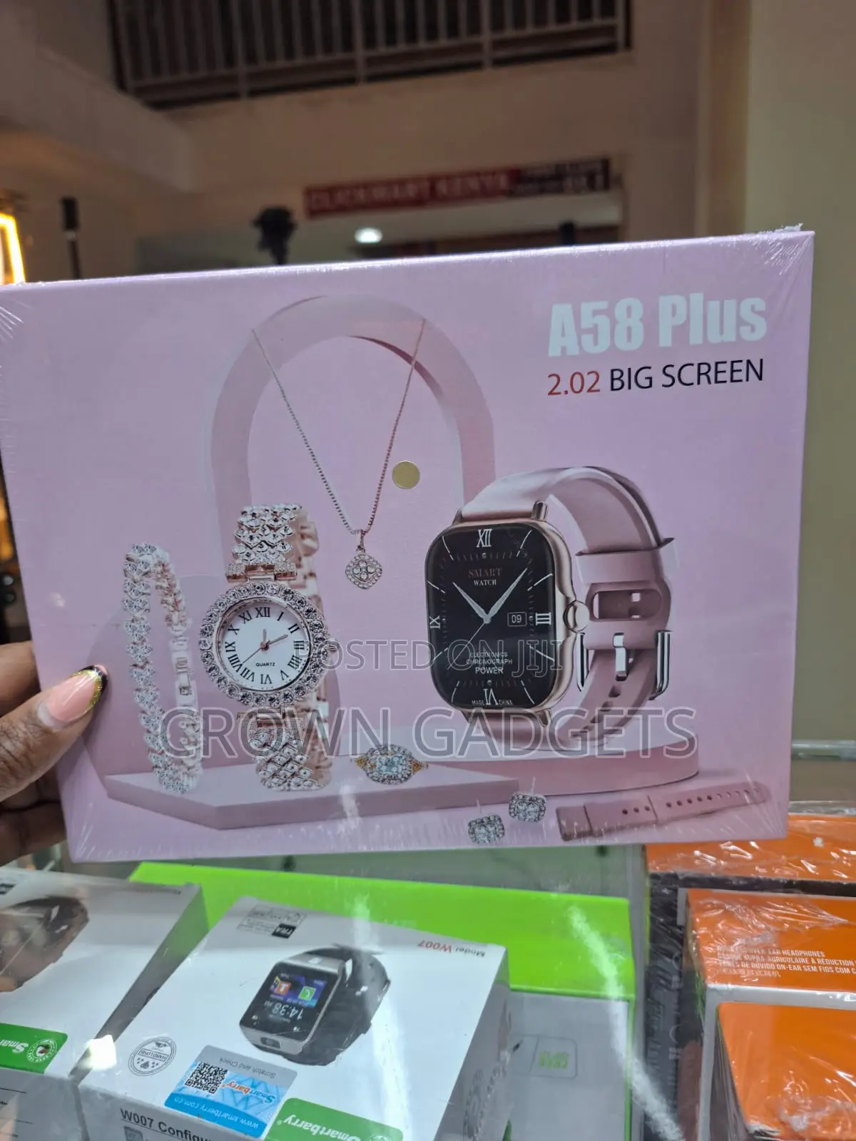 A58 Plus 8 in 1 Smartwatch Jewelry Gift Set for Women